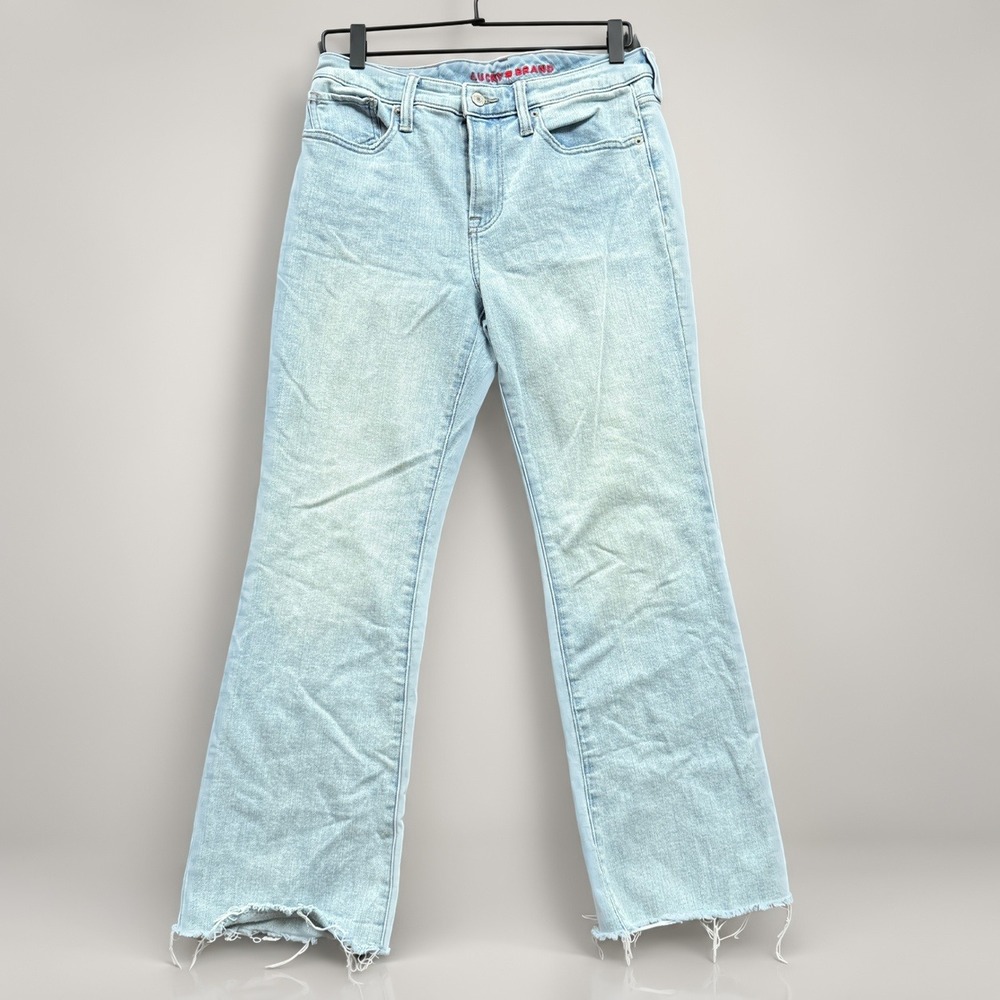 Lucky Brand Lucky Curry Boot Jeans Womens 8 29 Light Wash High Rise Raw Hem